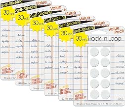 Miller Studio MIL3257W-6 Magic Mounts Hook 'n Loop 5/8-Inch Dots Hook & Loop Fastener, White, 30 Per Pack, 6 Packs