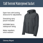Men's Tall Torrent Waterproof Jacket by Port Authority – X-Large Extra Tall, True Navy, Model Tlj333