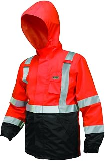 MCR Safety 591SJHX3 Luminator Breathable Class-3 Jacket Polyester/PU, 3X-Large, Fluorescent Orange/Black with Silver