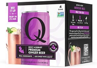 Q MIXERS Ginger Beer Soda, 7.5 Fl Oz Cans, 4 Pack