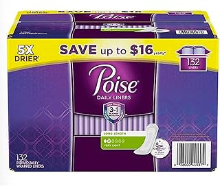 An item of Poise Very Light Absorbency Long Incontinence Panty Liners, 132 ct.-