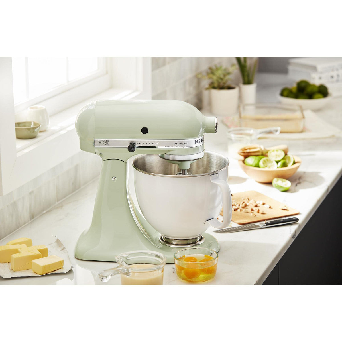 5 Quart Stand Mixer Bowl by KitchenAid – 5 Quart, Stainless Steel, White, Model KSM5SSBWH