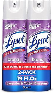 Lysol Disinfectant Spray, Sanitizer, Lavender, 19 oz, 2 Pack