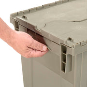Distribution Container with HINGED LID by Monoflo – 18X13X15, Plastic, Gray, Model 270281GY