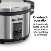 37540 Rice Cooker/Warmer by Proctor Silex Commercial – 40 Cup, 40.0 cups, Stainless Steel, Black, Model 022333375402