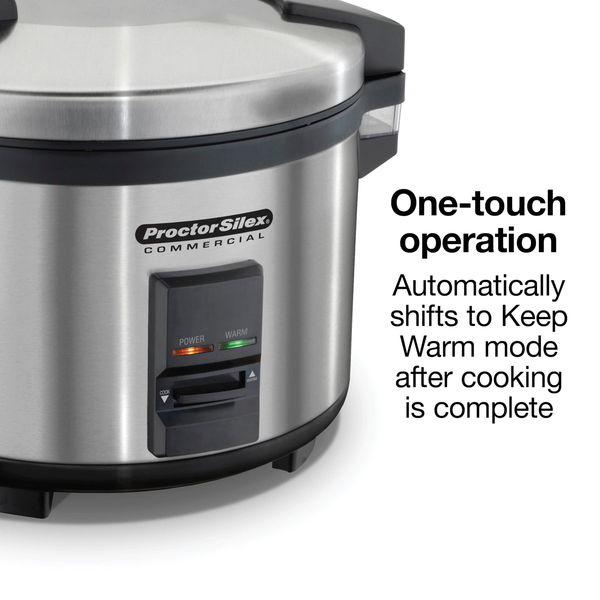 37540 Rice Cooker/Warmer by Proctor Silex Commercial – 40 Cup, 40.0 cups, Stainless Steel, Black, Model 022333375402