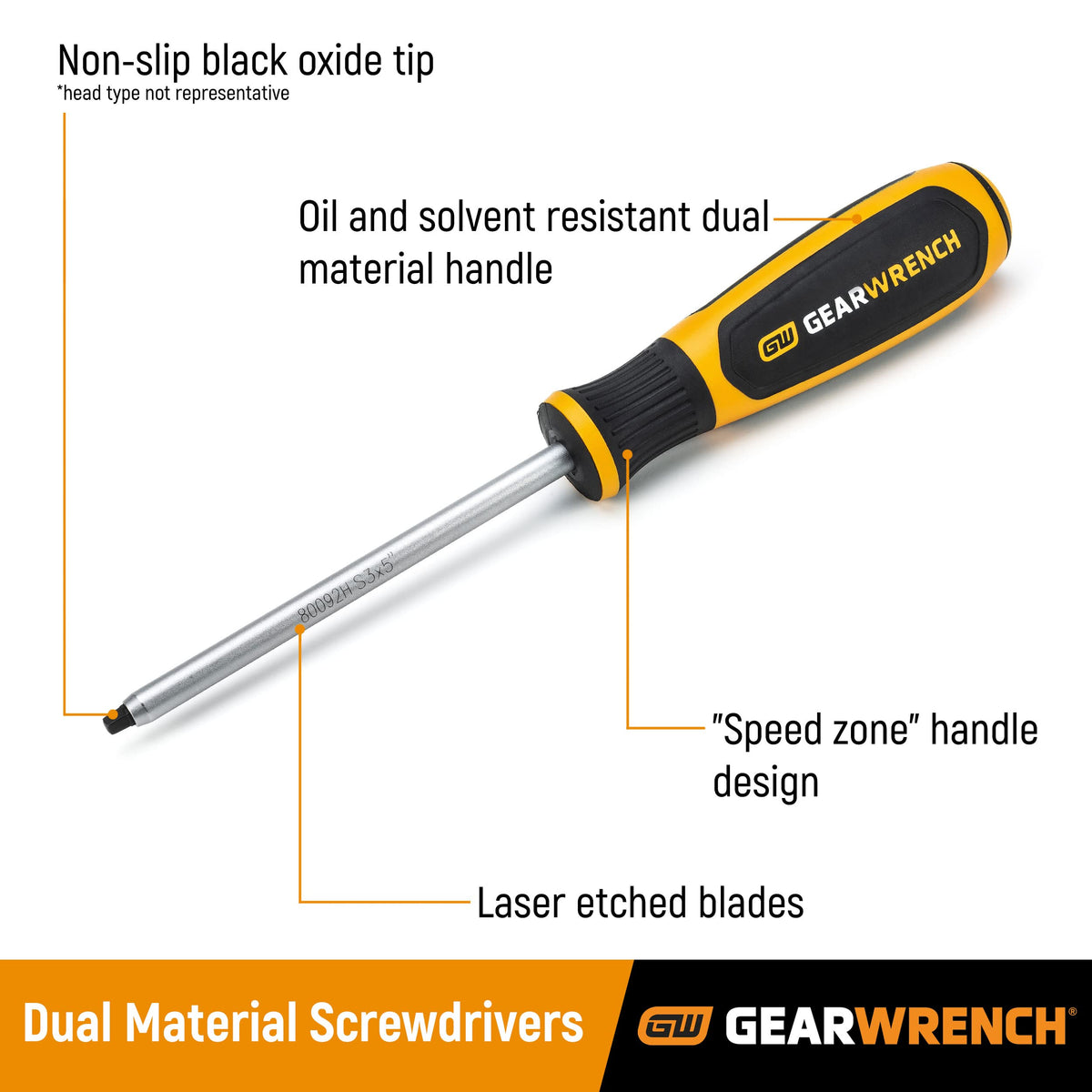 T6 x 60mm Mini Torx Dual Material Screwdriver by GEARWRENCH – T6 x 60mm, Alloy Steel, Black, Model 80038H