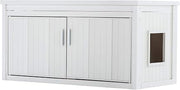 New Age Pet LitterLoo Bench Cat Litter Box Cover - Non-Toxic ECOFLEX - Odor & Moisture Resistant - Multiple Cats & Automatic Litter Boxes - 10yr Warranty, White