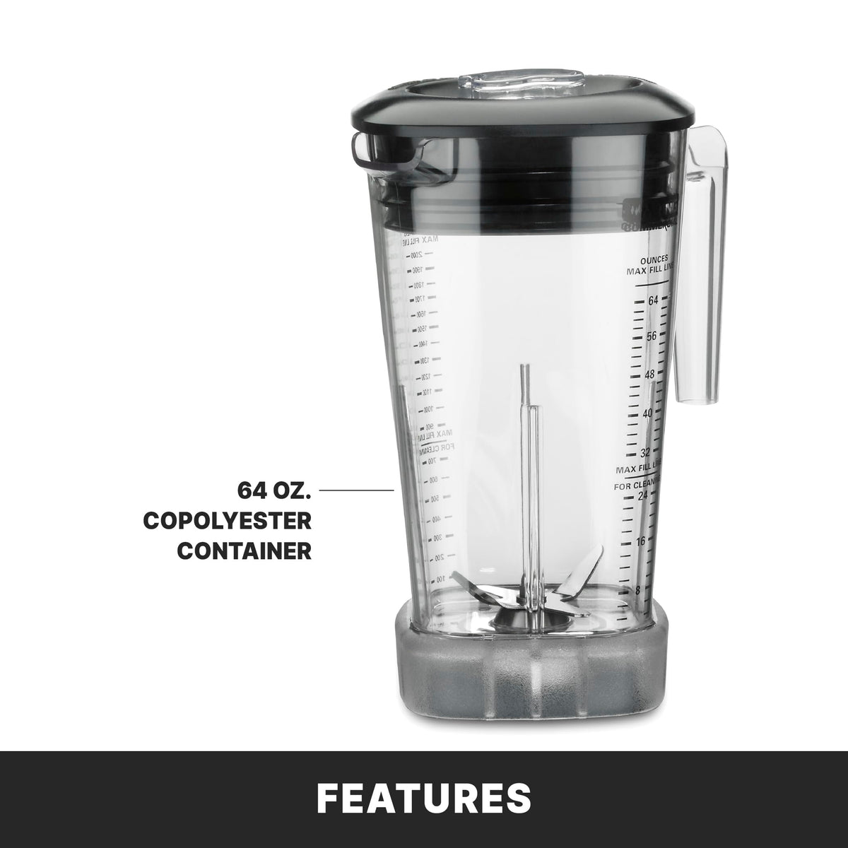Waring 64 Ounce Copolyester Jar / Copolyester Container / Xtreme Reprogrammable Hi-Power Countertop Blenders