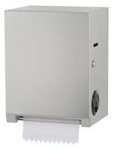 Stainless Steel Surface-Mounted Roll Paper Towel Dispenser by Bobrick – 9" Length, 15" Height, 11-3/4" Width, Stainless Steel, Satin Finish, Model 2860