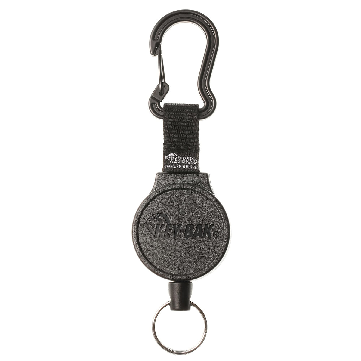 MID6 Retractable Carabiner Keychain by KEY-BAK – 36" (Pack of 1), Polycarbonate, Black, Model 0006-011