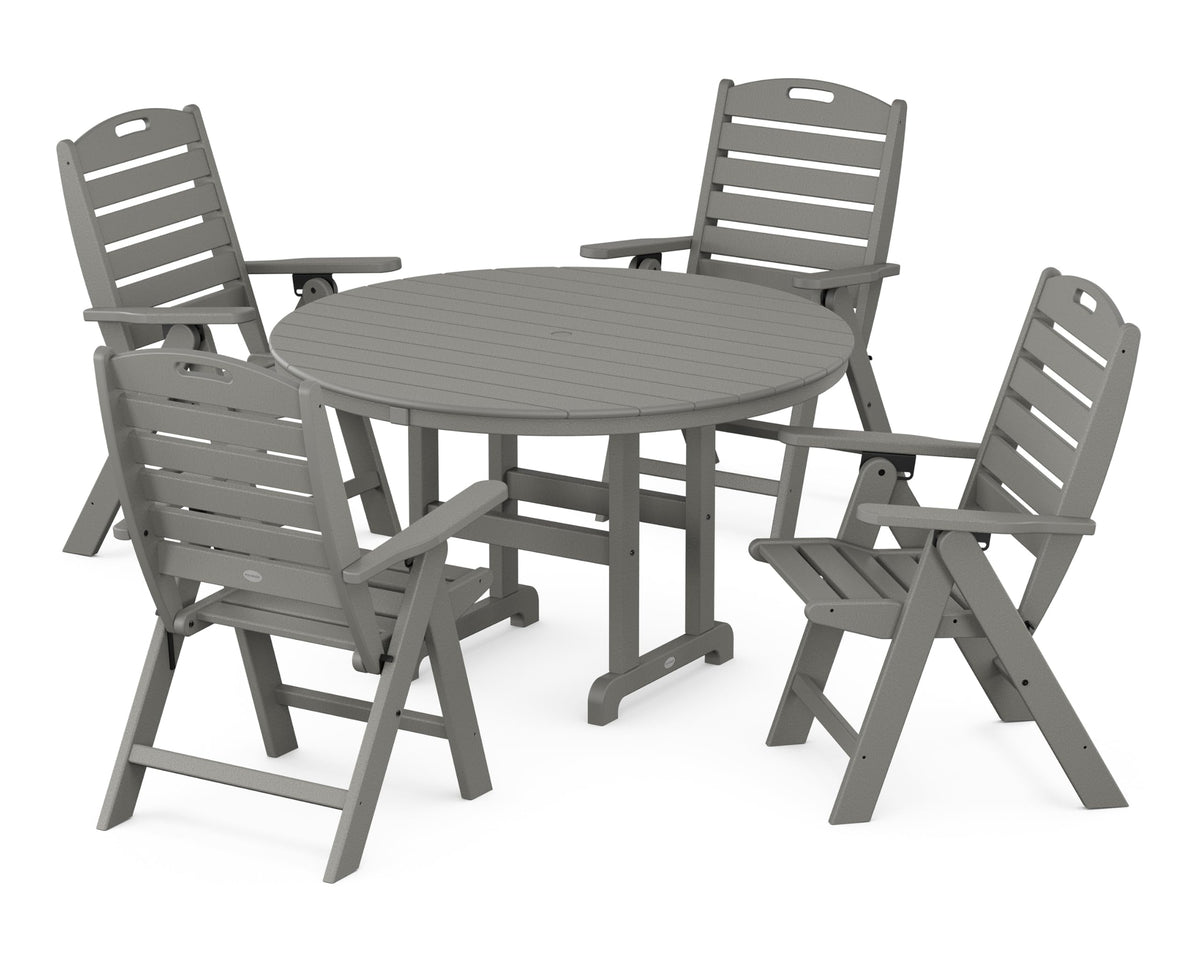 ® Nautical Dining Set by Polywood – 1, High Density Polyethylene, Slate Grey, Pack of 5, Model PWS260-1-GY