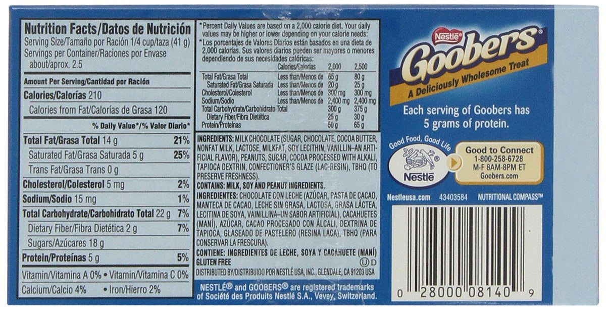 Goobers Box by Nestle – 3.5 Ounce (Pack of 18), Pack of 18, Model 02800011036