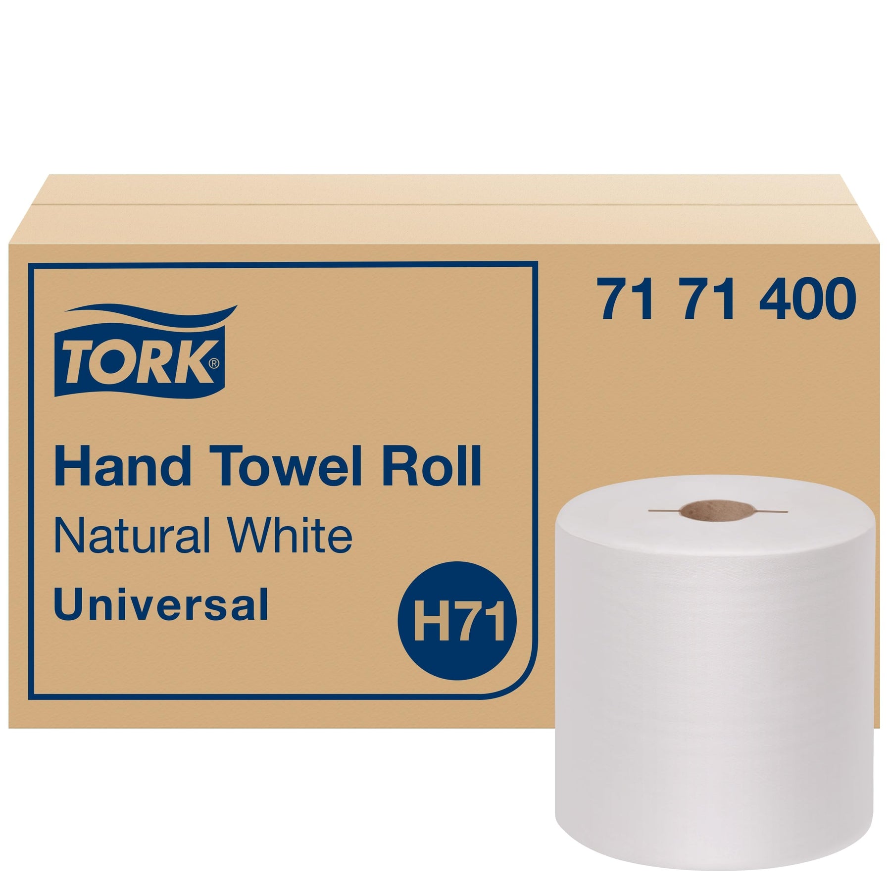 Tork Hand Towel Roll, Natural White, H71, 6 Rolls x 800 ft, 7171400