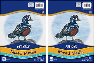 Pacon PAC4841 Art1st Mixed Media Art Paper, 9" x 12", White, 60 Sheets (Pack of 2)