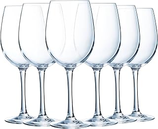 Chef & Sommelier Cabernet Collection - Set of 6 Tulip Wine Glasses with Stem 35cl - Shine, Transparency and High Resistance - Reinforced Packaging