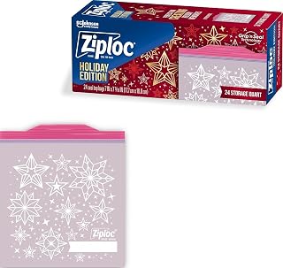 Quart Food Storage Bags by Ziploc – Quart (24 Count), 1.0 quarts, Low-density Polyethylene (LDPE) or Linear (LLDPE), Red, Model 358255
