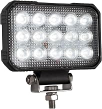 Buyers Products 1492290 Ultra Bright 6" Rectangular Clear LED Spot Light, 15 LEDs, 4,050 Lumens, Blunt Cut Connection w/Stud Mount, LED Lights for Trucks, Trailers, ATVs, Salt Spreaders & More