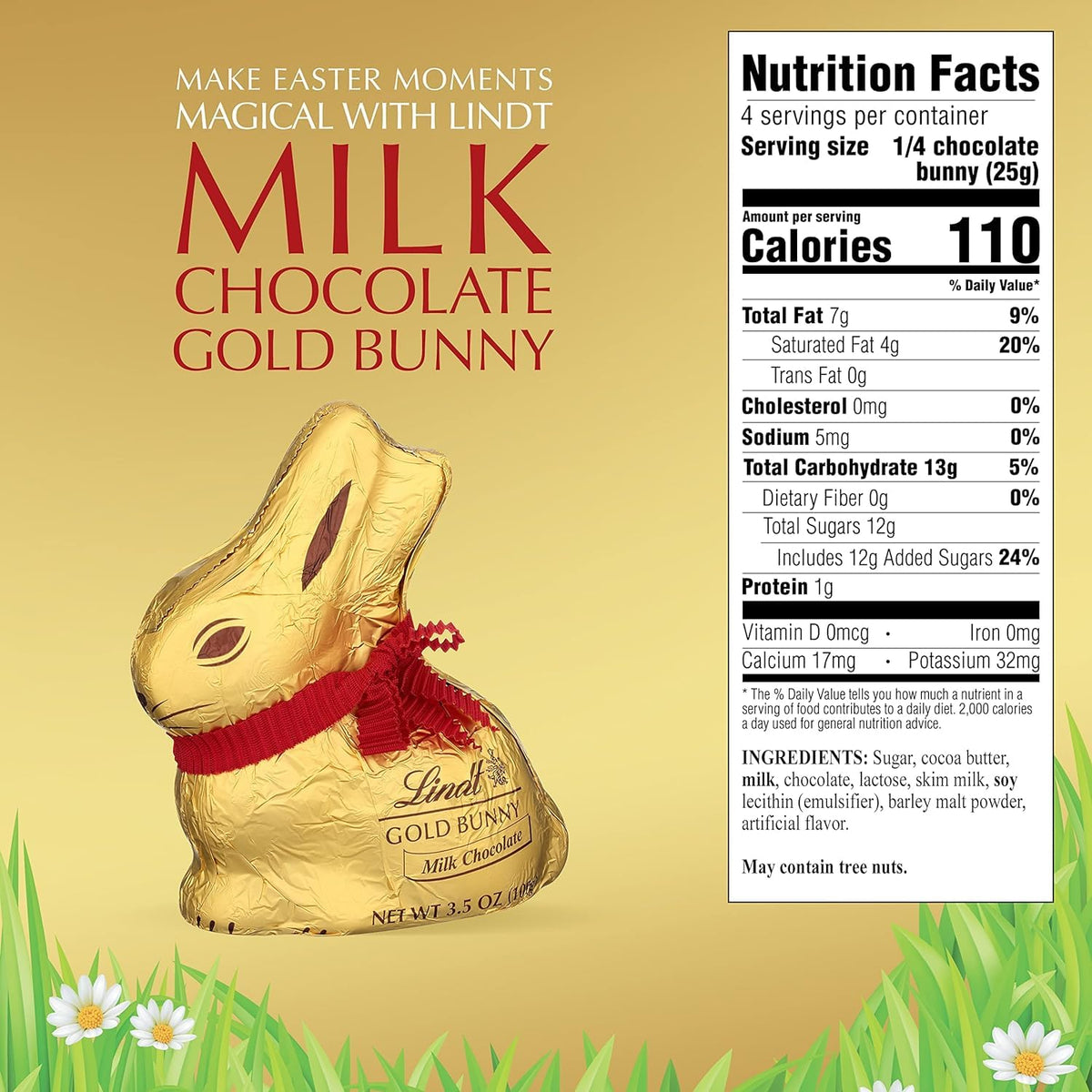 GOLD BUNNY Basket 3.5 Ounce by Lindt – 3.5 Ounce (Pack of 1), Model I00036656