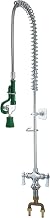 Krowne 17-202WL Krowne Royal Series Pre-Rinse Assembly, Single Hole Deck Mount, Double Pantry, Spring Action Flexible gooseneck, 38" H Stainless Steel Hose with 15" Overhang & 1.2 GPM Spray Head