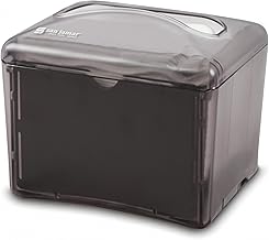 San Jamar Venue® Napkin Dispenser for Restaurant Tabletop, 200-250 Napkins, Mini Interfold, Black