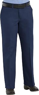 Red Kap Women's Plain Front Cotton Work Pant, Navy, 20W x 32L