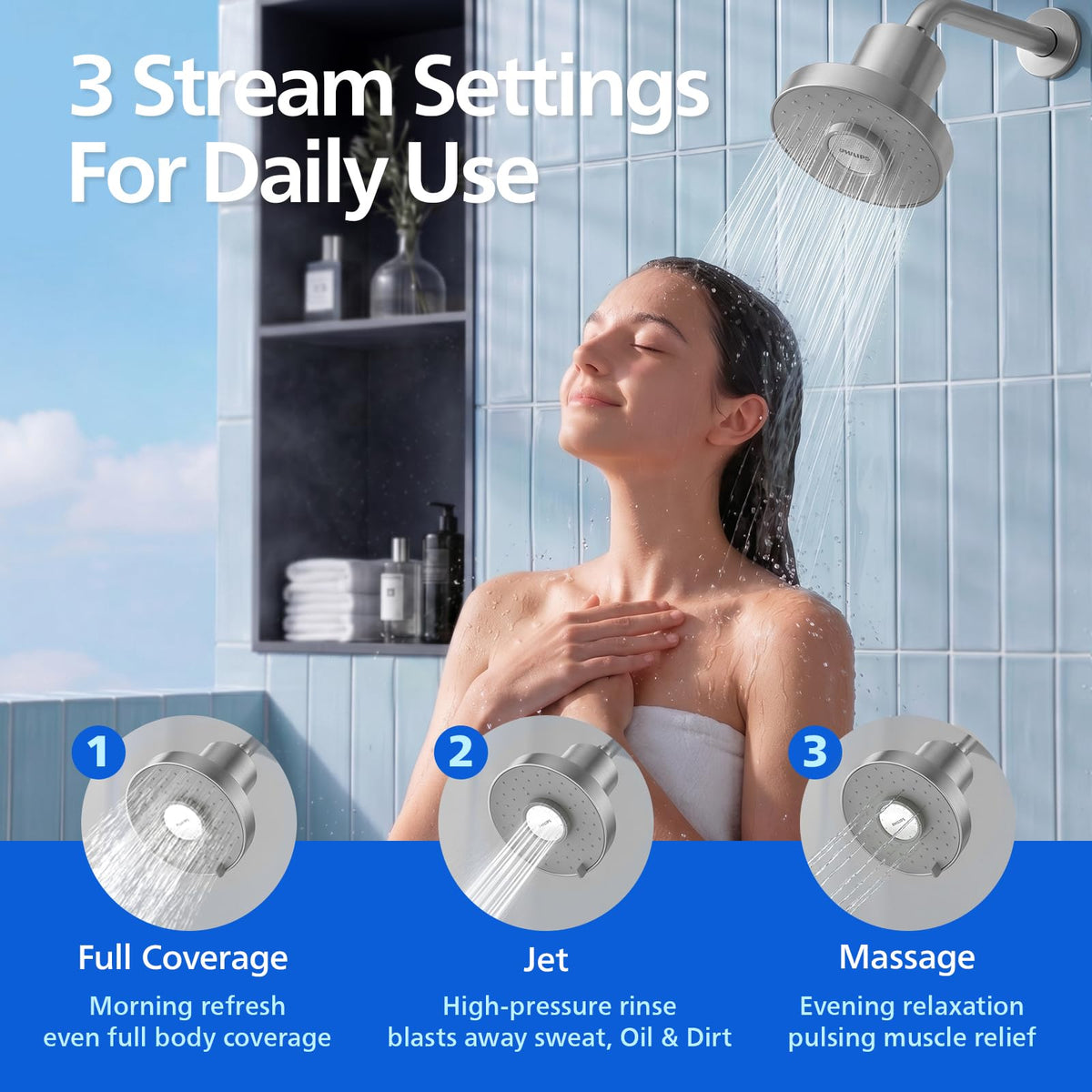 Filtered Shower Head by PHILIPS – Filtered Shower Head, Brushed Nickel, Model AWP1706BN/37