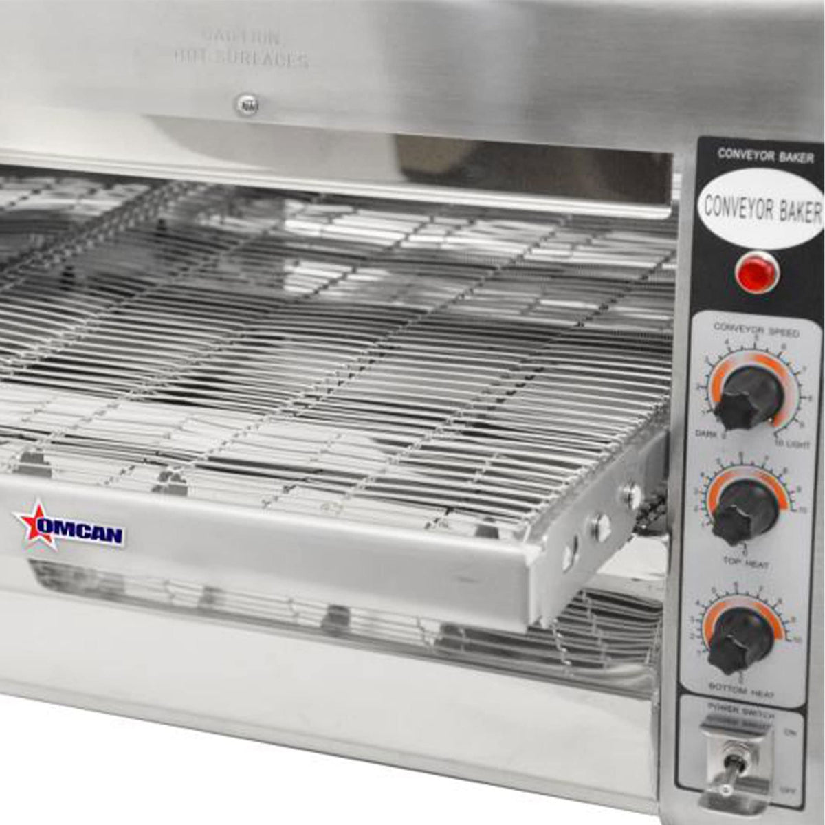 14 Inch Wide Conveyor Belt Adjustable Heat and Speed Stainless Steel Infrared Baking Commercial Kitchen Toaster Oven by Omcan – (DWH): 41” x 18.5” x 15.7”, 25.0 load, Model 11387
