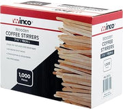 Winco 7 1/2" Coffee Wood Stirrer, L, Unwrapped, 1000/Pk (Set of 1000) | Chemical-free, Great for Appetizers, Desserts, Buffet Displays and Catering