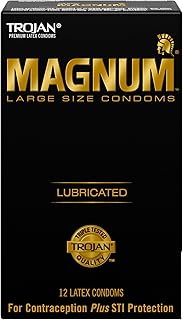 TROJAN Magnum Large Size Lubricated Condoms, 12 Count