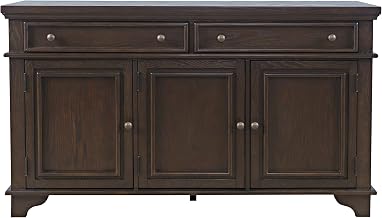 Jofran Brentwood 60" Modern Transitional Three Door Sideboard Storage Cabinet,Dark Brown