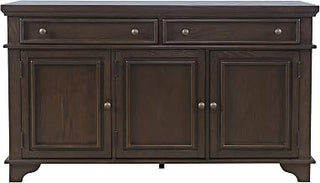 Jofran Brentwood 60" Modern Transitional Three Door Sideboard Storage Cabinet,Dark Brown