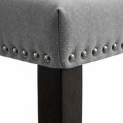 Doxon Light Grey Upholstered Side Chair Set of by Starlight Canyon Home – Flannelette, Solid Wood, Wood Veneer, Engineered Wood, Grey, Pack of 2