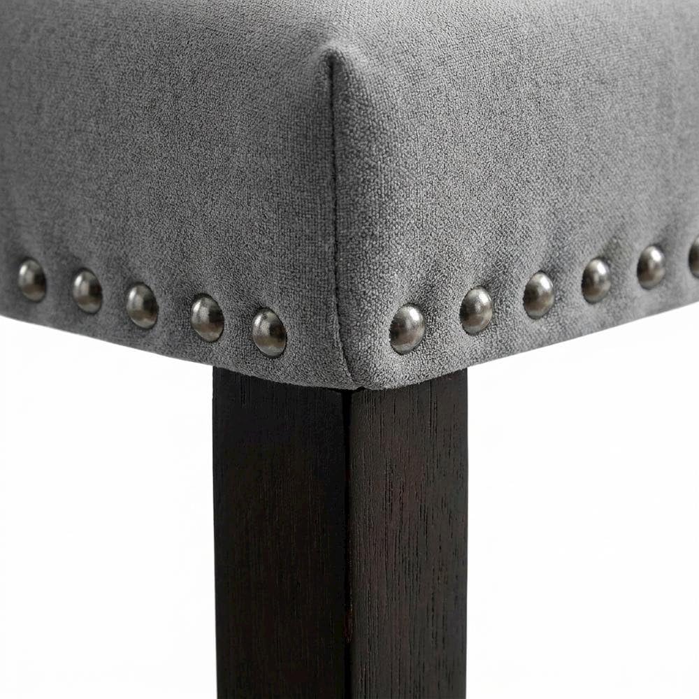 Doxon Light Grey Upholstered Side Chair Set of by Starlight Canyon Home – Flannelette, Solid Wood, Wood Veneer, Engineered Wood, Grey, Pack of 2