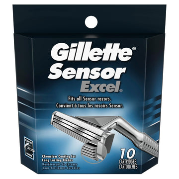 Mens Sensor Cartridges 10 Count (6 Pack) by Gillette – 1 Count (Pack of 60), Pack of 6, Model U047400115057-4