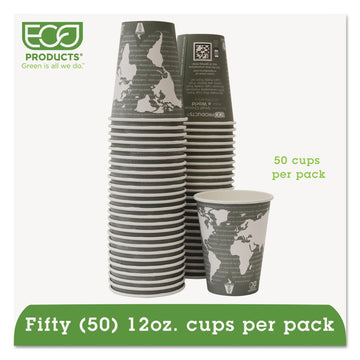 Eco-Products World Art Cup by ECO PRODUCTS – 1, 12 fluid_ounces, Paper, Multicolor, Pack of 50