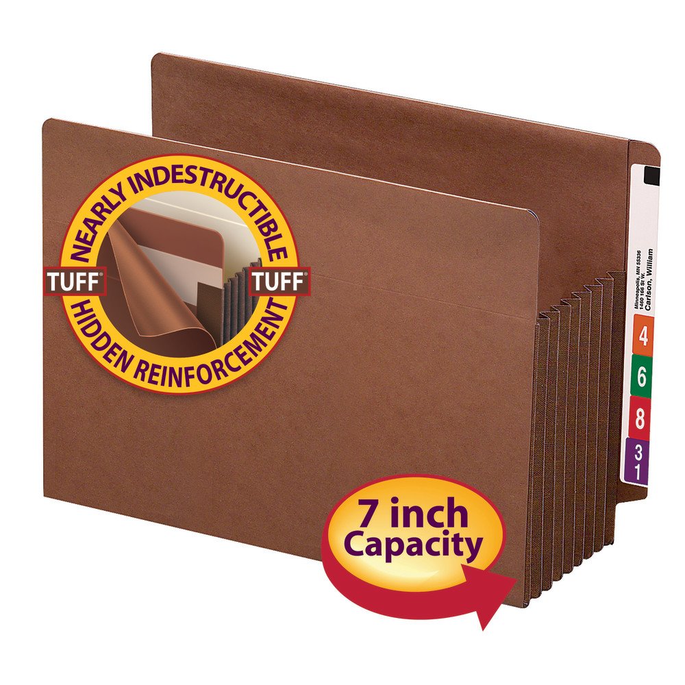 SMEAD 5 / Extra Wide Letter (Pack of 5) / Redrope File Jackets & File Pockets
