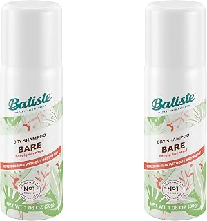 Batiste Dry Shampoo, Bare, Mini Travel Size 1.6 oz (Pack of 2)