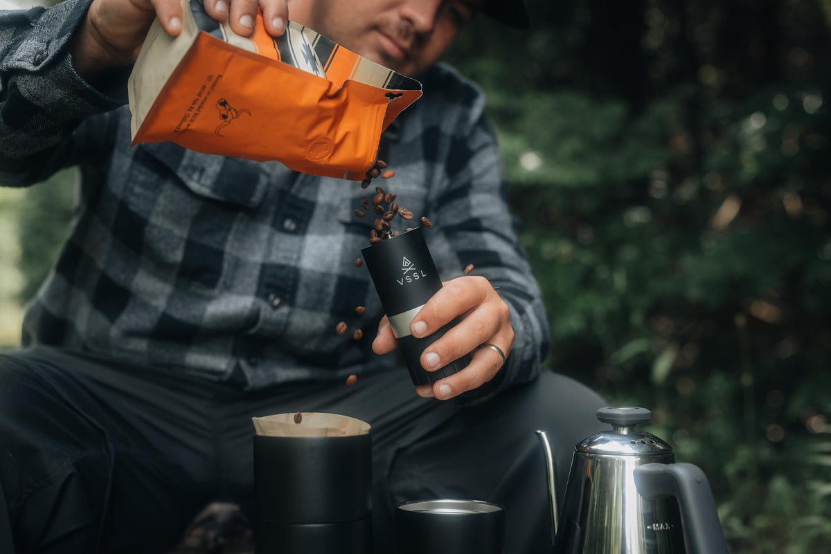 Nest Pour Over Coffee Kit + Java G25 Grinder Gift Set by VSSL – 25 Gram Gift Set, 25 grams, Stainless Steel, Black, Model B145000-000A