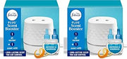 Febreze Plug Scent Booster Starter Kit, Oil Diffuser, Air Freshener Plug in, Continuous Scent, 2 Devices + 2 Refresh & Energize Refill (Pack of 2)