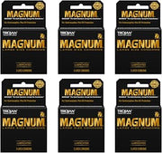 TROJAN Magnum Lubricated Latex Condoms-3 ct (Quantity of 6)