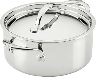 Hestan ProBond Luxe 3-Quart Soup Pot with Lid, Professional Clad Stainless Steel, ProCore Tri-Ply Clad Construction, Polished Exterior, Induction & Oven Safe
