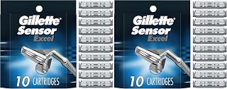 Gillette Sensor Excel Men's Razor Blade Refills, 10 Count (Pack of 2)