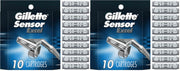 Gillette 10 Count (Pack of 2) / Sensor Excel / 1 Cartridges