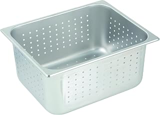 Winco Half Size Silver 6" Deep Perforated Metal Steam Table Pan (Set of 12)