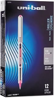 Uni-Ball 60384 Vision Roller Ball Stick Waterproof Pen Passion Pink Ink Fine Dozen