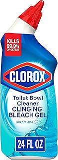 Clorox Toilet Bowl Cleaner Clinging Bleach Gel, Ocean Mist, 24 Fluid Ounces (Package May Vary)