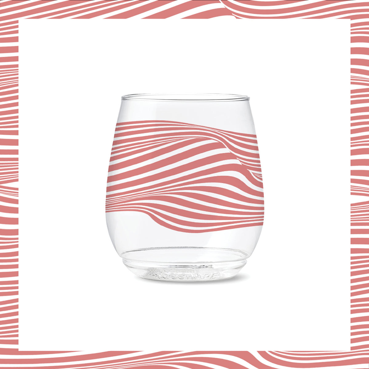 POP 14oz Vino Designer Series - Lines by TOSSWARE – Vino, 14 fluid_ounces, Plastic, Lines 1, Pack of 6