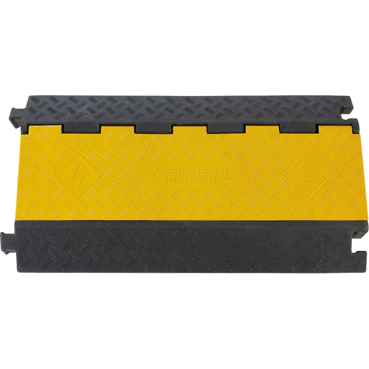 3-Channel Industrial Cable Protector by Global Industrial – Rubber, Yellow, Model H-6954