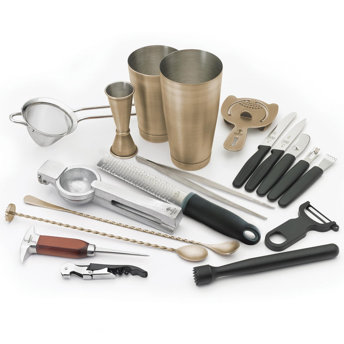 Barfly Antique Gold / 19-Piece / 1 Bar Sets